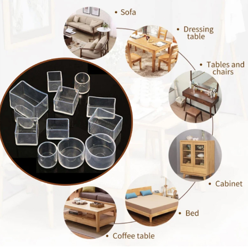 透明正方形家具足キャップ木製床傷プロテクターパッドノンスリップミュートゴム脚マット 15 × 30 ミリメートル〜 35 × 35 ミリメートル