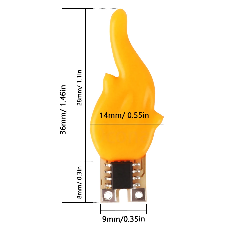 DC 3V Realistic Flickering Fire Flame Chip Wick for DIY LED Candles 1800K Filament Flameless Battery Candle Light Accessories