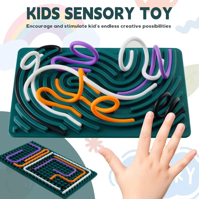 Tablero de actividades sensoriales Montessori, juguetes antiestrés de silicona para niños, juegos educativos, autismo, alivio del estrés, tablero ocupado, regalo