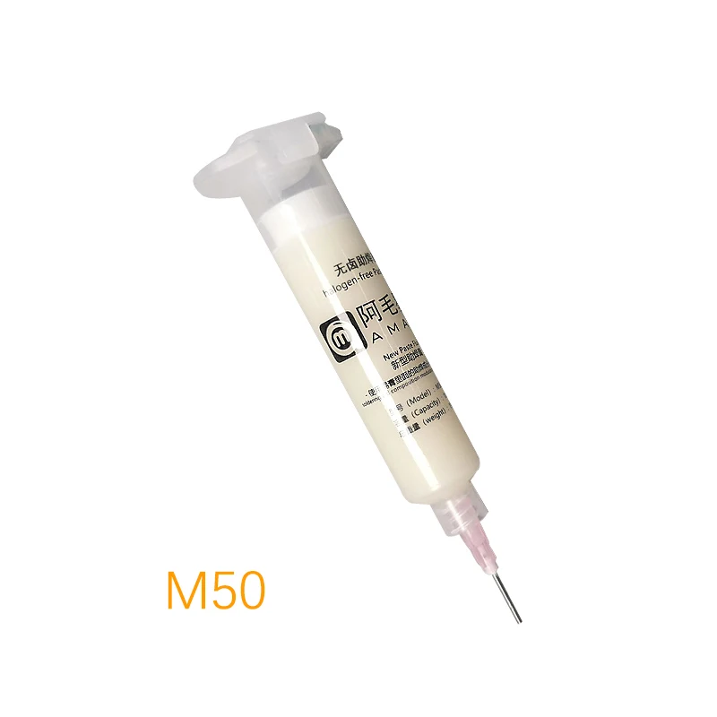 1Pcs Original AMAOE M50/M53 solder Flux 10CC Syringe Soldering paste welding flux With 2 needle for mobile phone Laptops CPU BGA
