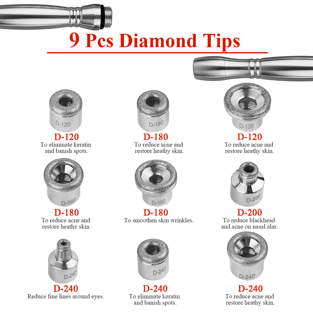 เครื่องมือลอกผิวด้วยสเปรย์น้ำแร่เครื่องความงามไมโครเดอร์มาเบรชั่น3 in1Diamond สิวดำต่อต้านริ้วรอยบนใบหน้า