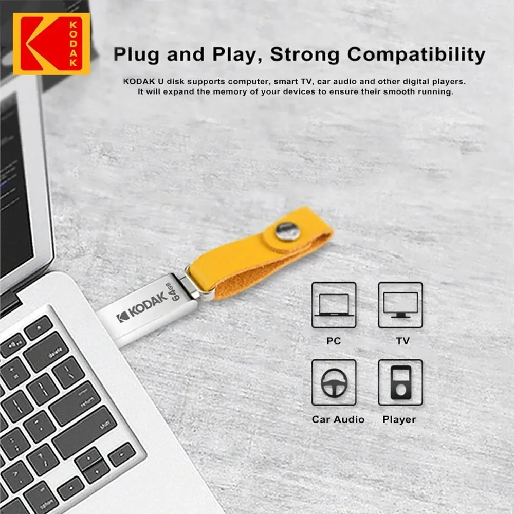 KODAK K122 USB 2.0 Pen Drive 32GB 64GB 128GB metallo USB Flash Drive Memory Pendrive