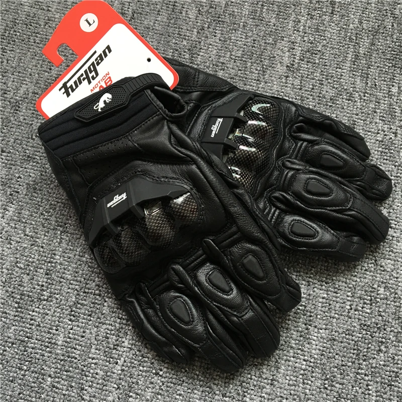 Guanti da moto in pelle AFS 6 Guanti protettivi in fibra di carbonio da uomo Guanti da moto da motocross neri Guanti da equitazione da corsa M-XXL