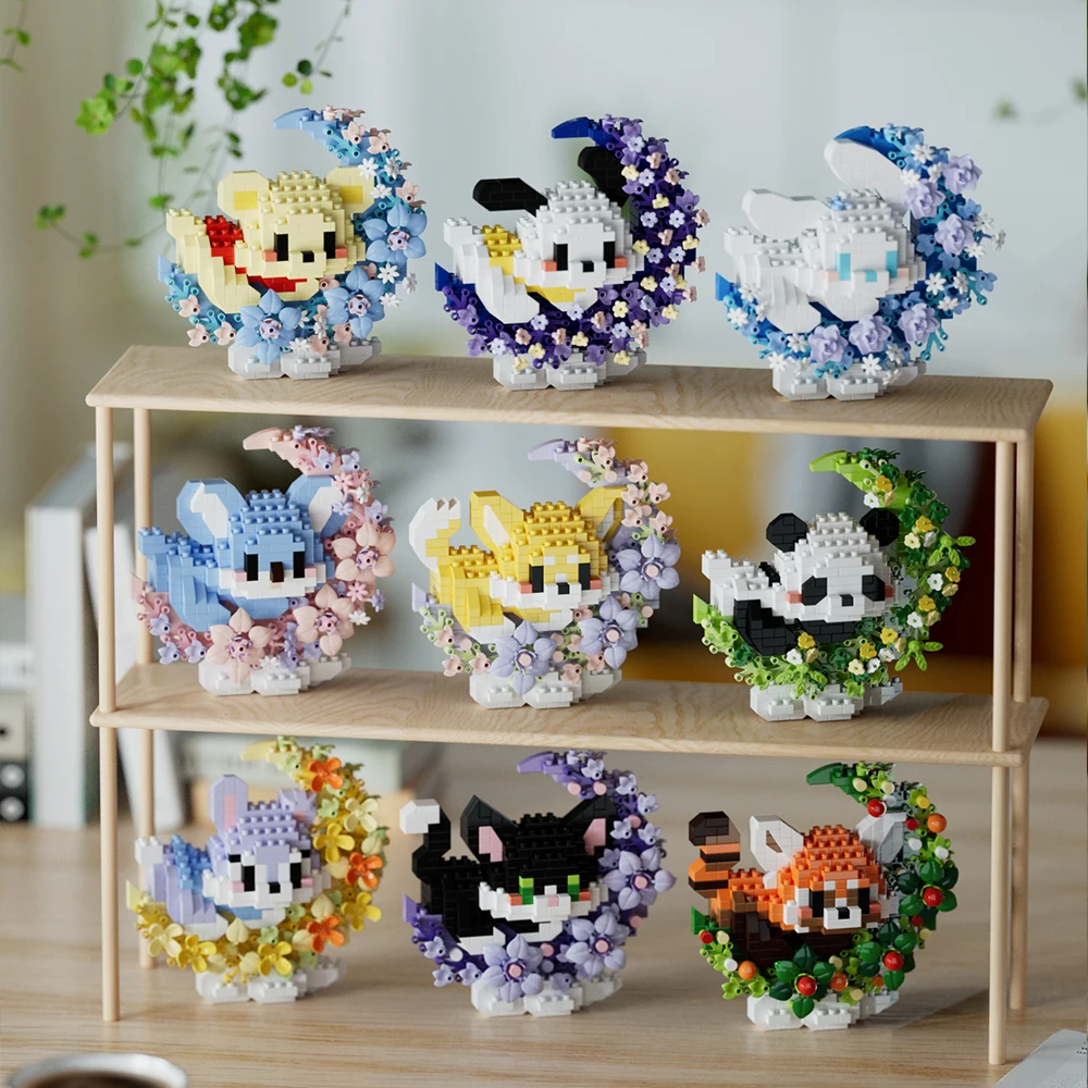 Mini Dog Cat panda raccoon สัตว์เลี้ยงน่ารักขนาดเล็ก Building Block ชุดเครื่องประดับของเล่นเด็กวันเกิดคริสต์มาสของขวัญเด็ก