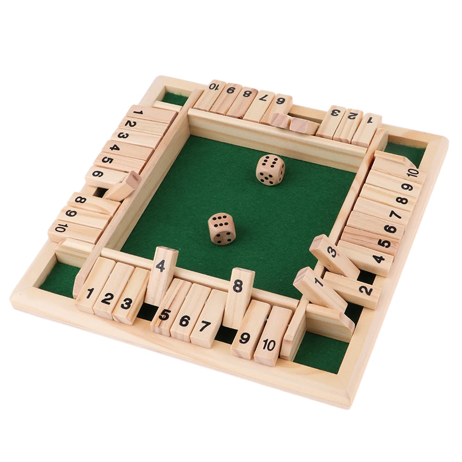 Deluxe Dice Board Box Game Set, 10 números, quatro lados fechada, Festa, Clube, Jogos de beber, Interessante Family Game