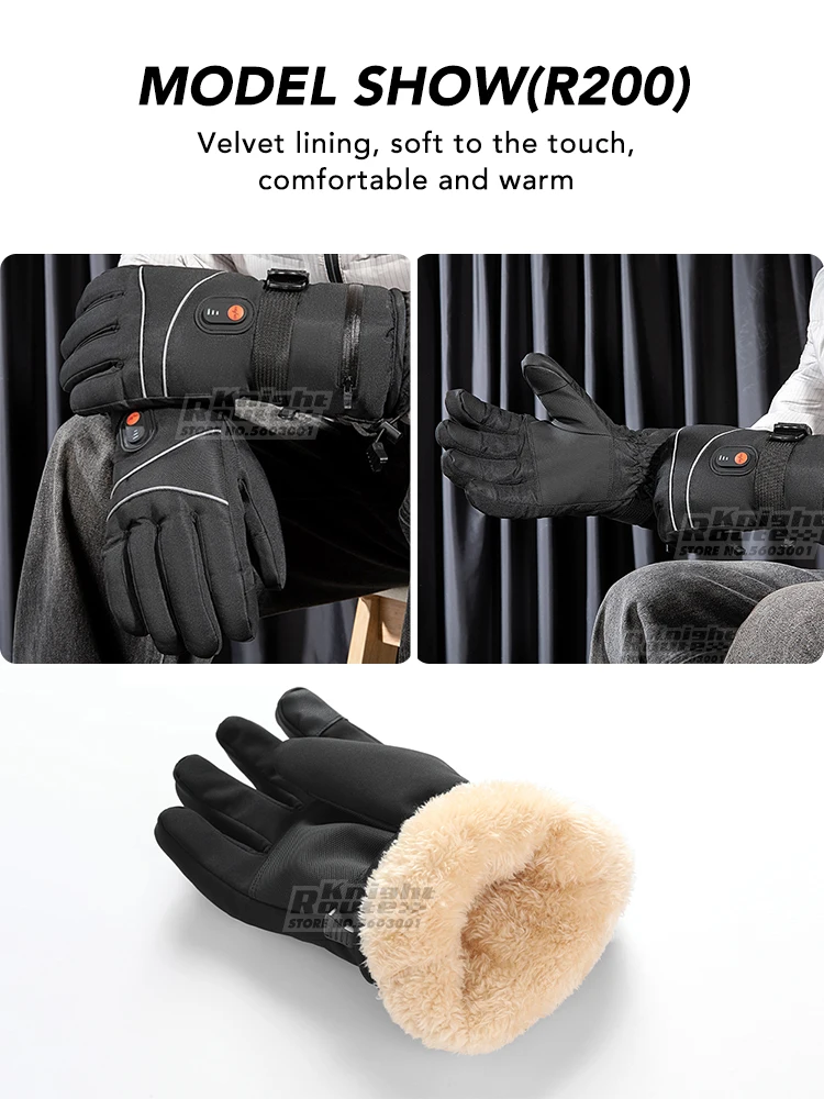 Luvas aquecidas masculinas recarregáveis por usb, luvas térmicas de inverno com aquecimento, luvas de aquecimento elétrico com tela sensível ao toque para motocicleta, luvas de esqui