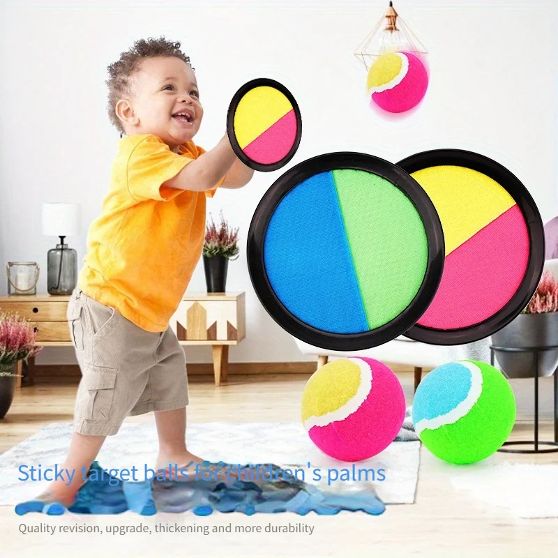 1 ชุดเด็ก Sucker Sticky Ball ของเล่นกีฬากลางแจ้งจับเกมบอลชุดโยนและจับเด็ก Interactive ของเล่นกลางแจ้ง