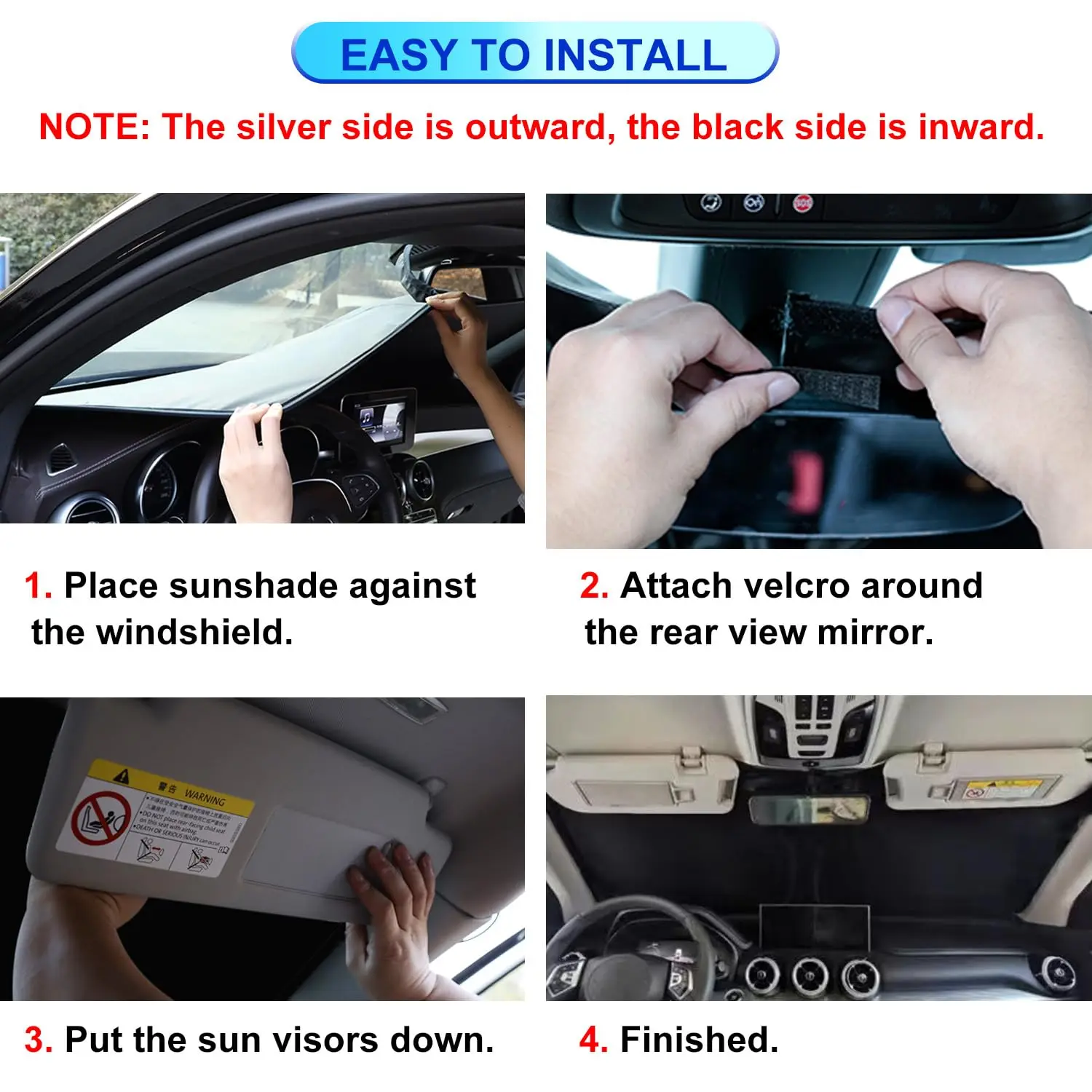 Parasole per auto Riflessione UV Parabrezza Ombrello Parasole anteriore Parasole Pieghevole Protezione estiva Seggiolino auto Isolamento termico