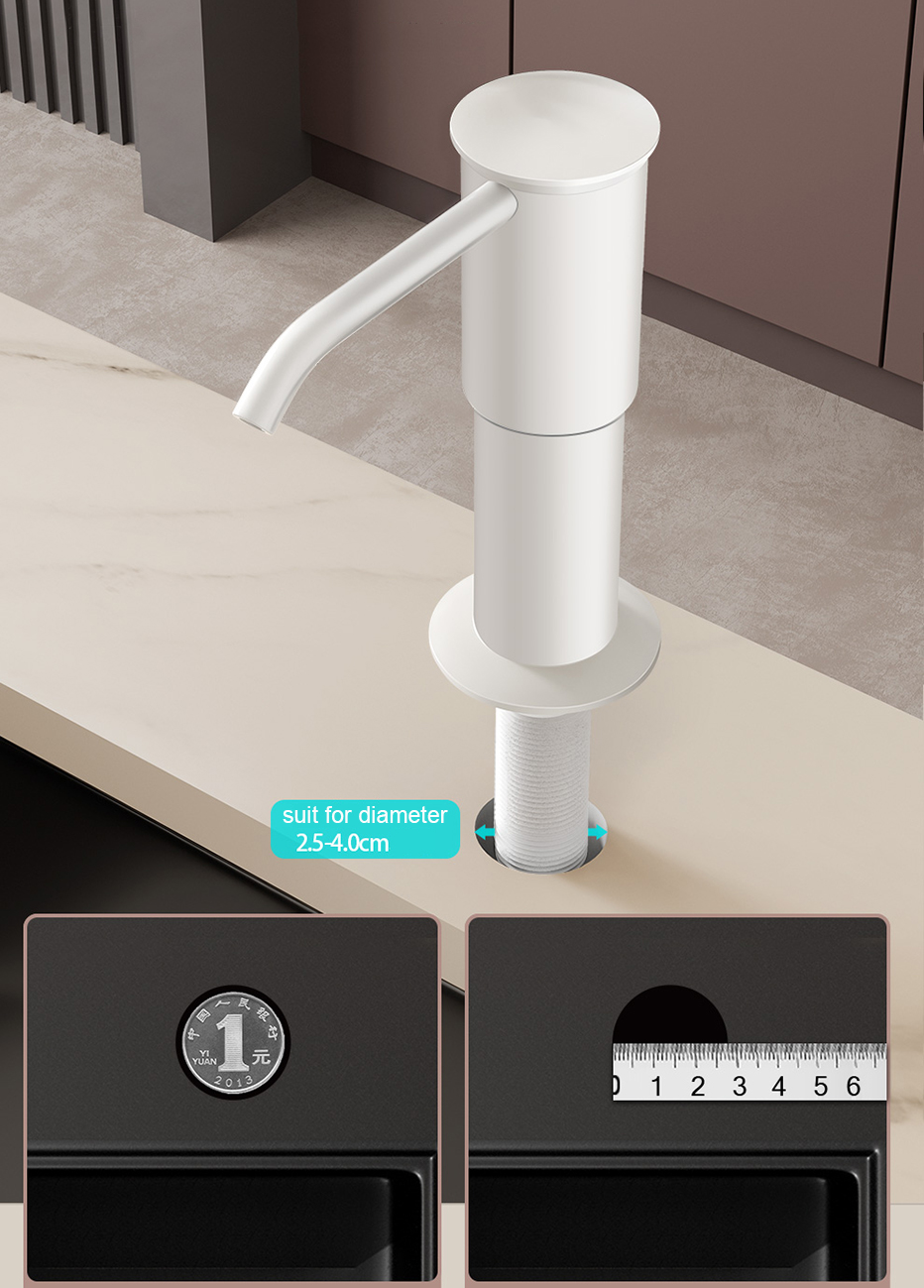 Kitchen Counrtertop Dishes Dispenser with Extention Tube Hand Press Soap Liquid Pump Plastic Soap Dispenser for Kitchen Sink