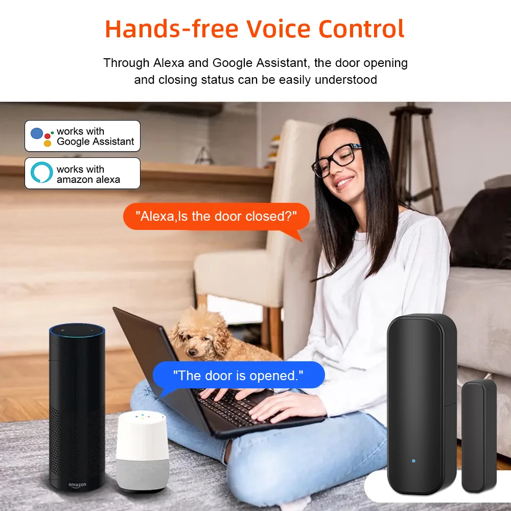 Tuya ZigBee/WiFi Raamdeursensor Smart Home Draadloze deur Open Close Detectoren APP Alarm op afstand Werk met Alexa Google Home