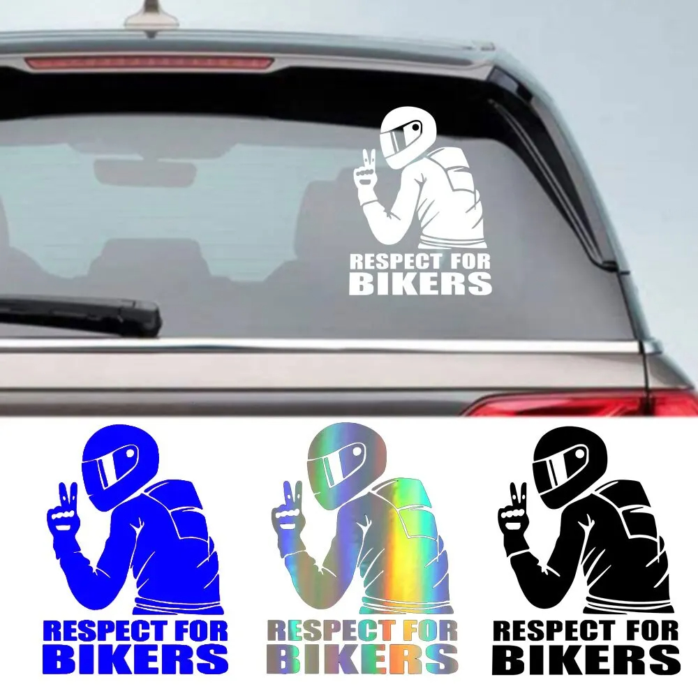 1 st 15x11 CM Respect Biker Sticker Voor Op Auto Motor Vinyl 3D Stickers Motorfiets Vinyl 3D Stickers en Stickers