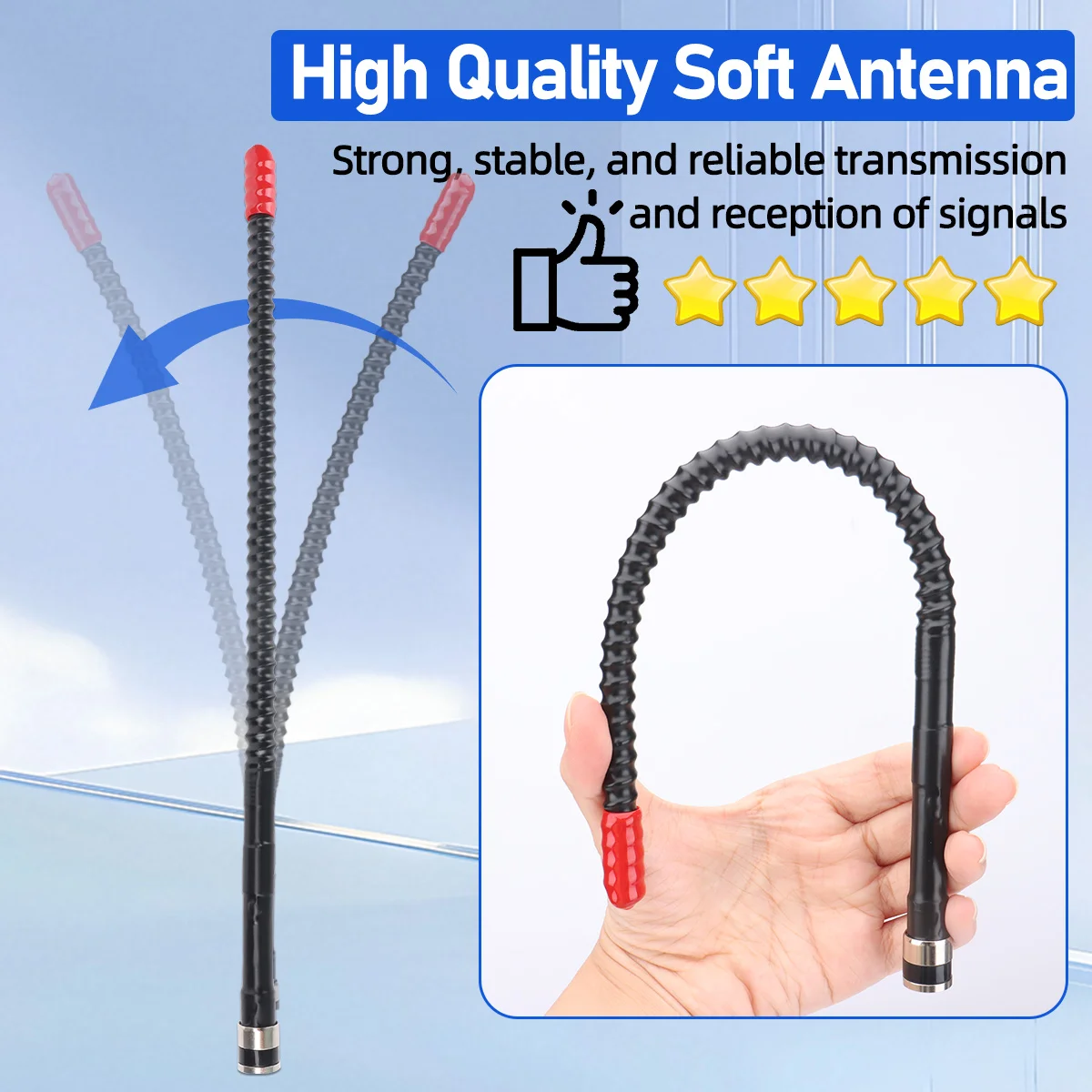 ABBREE CB-Funkantenne 27 MHz BNC/SMA-Buchse Peitsche High Gain tragbare Antenne für Quansheng UV-K5 8 TK11 UV-98 PLUS Walkie Talkie
