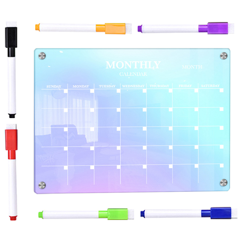 Magnetic Writing Board Monthly Whiteboard Refrigerator Fridge Dry Erase Calendar Colored Wall Erasable Planner