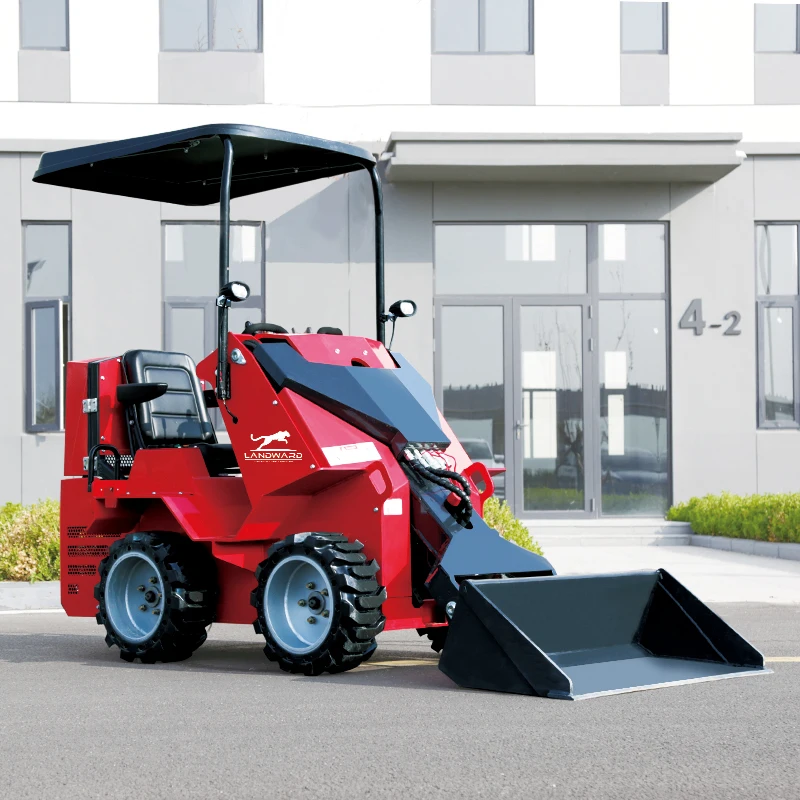 Euro 5 Home Wheel Skid Steer Loader High Quality Small 4WD Loading Transporter Diesel Power Crawler Mini Skid Loader Customized