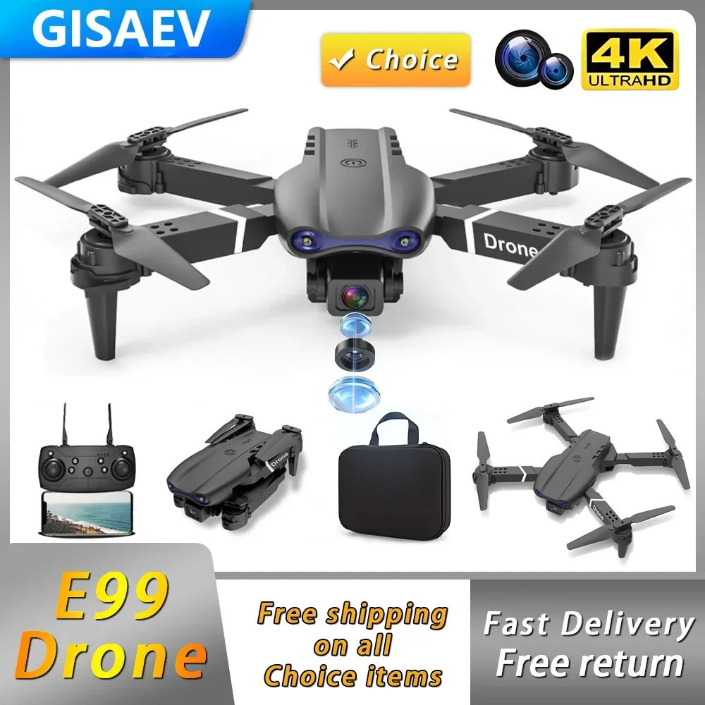 E99 pro drone quadcopter alça de controle remoto quatro eixos aeronaves hd 6k fotografia uav fixação altitude helicóptero brinquedos