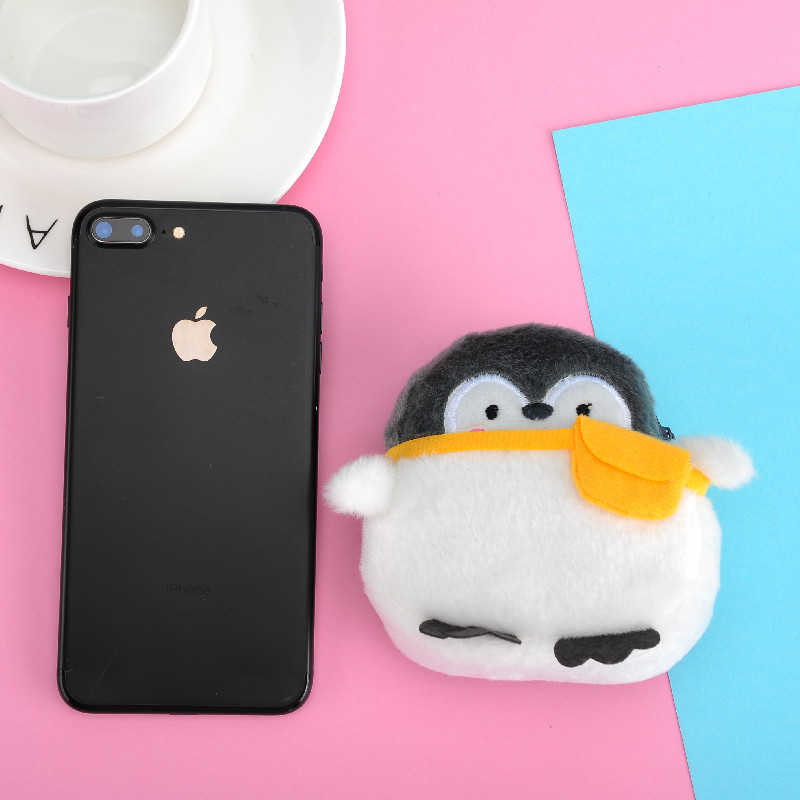 Bonito dos desenhos animados pequeno pinguim moeda carteira menina moda pingente chaveiro saco de armazenamento feminino zero carteira presentes