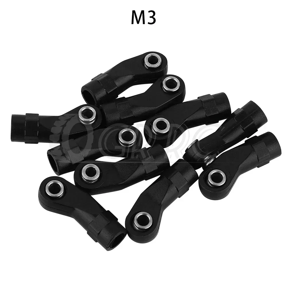 10Pcs M3 M4 Rod Straight Bent Ends Plastic Link Balls Head Linkage Joint for 1/10 RC Crawler Car SCX10 D90 Wraith TRX4 TRX6 Part
