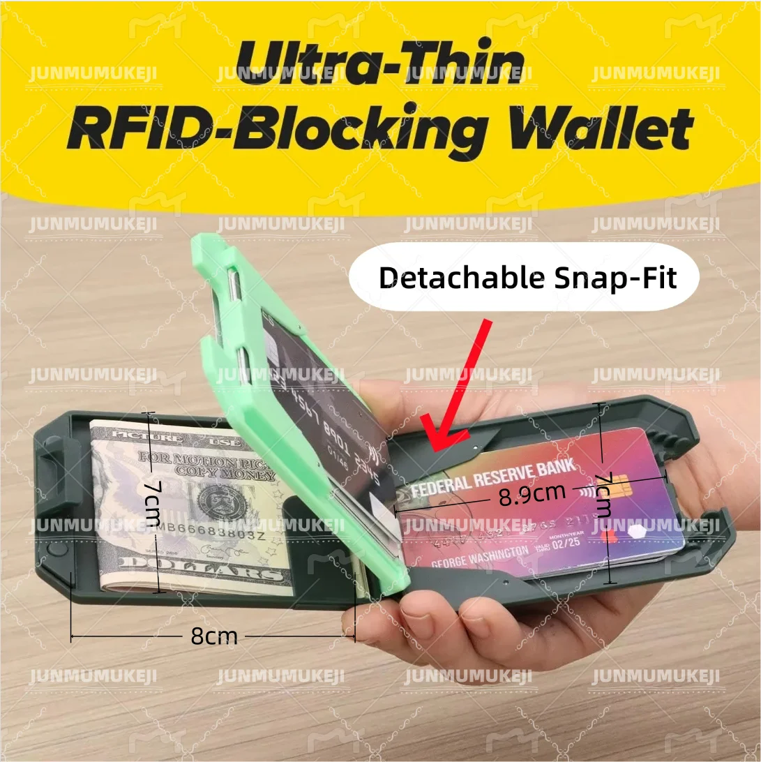 Portefeuilles 4 RFID-blokkeerportemonnee voor heren met afneembare geldclip - Slank, veilig en verpletterend