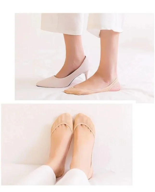 1 Siêu Mỏng Vô Hình Dẹt Bọc Chống Trượt Lụa Tất Cho Giày Cao Gót Giày Băng Lụa Mỏng Nửa Lòng Bàn Tay Suspender tất Lười