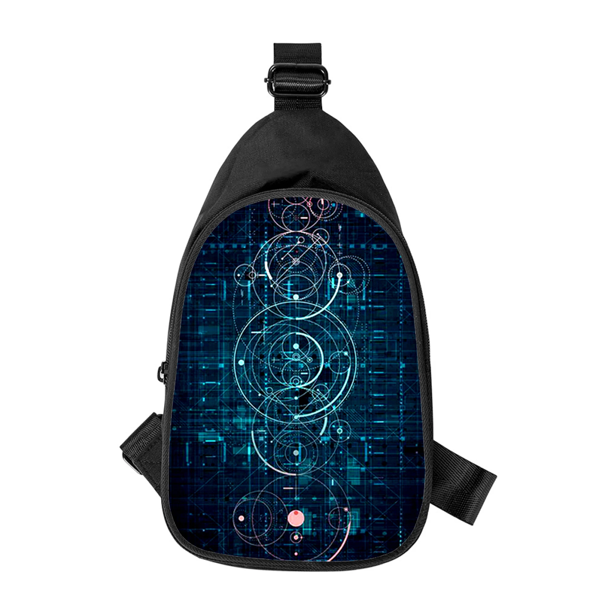 Bolsa de ombro de linha treliça para homens e mulheres, estampada colorida, bolsa de peito cruzada masculina, marido, na diagonal, nova