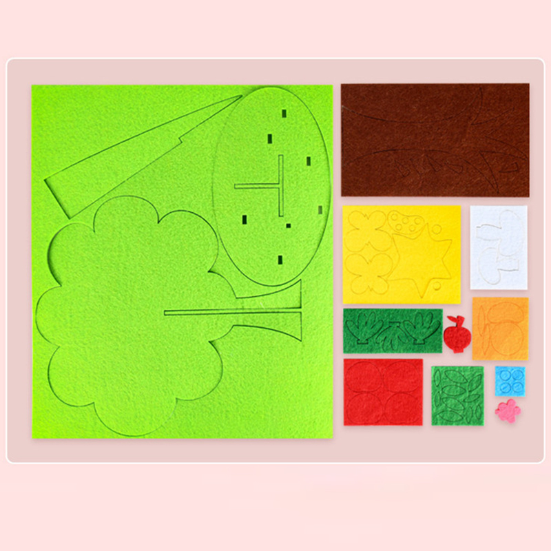 Handmade Quatro Estações Árvore Artesanato Brinquedos, Material Não-Tecido, Jogo De Colar, Jardim De Infância Ensinando Aids, Decoração De Casa, Crianças Quebra-cabeça Brinquedos, DIY