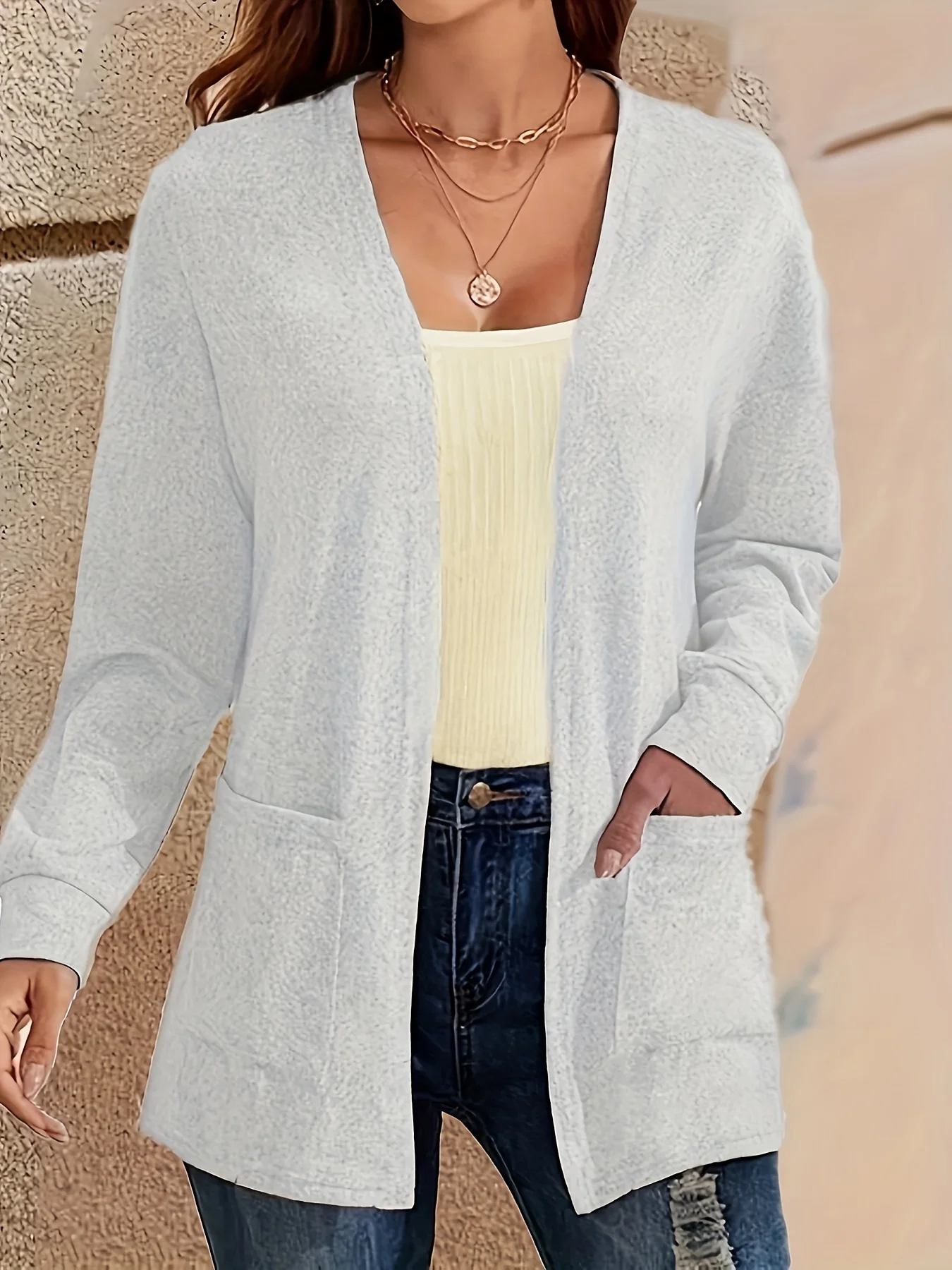 Herfst chic casual effen kleur zak dun plus size damesjasvest