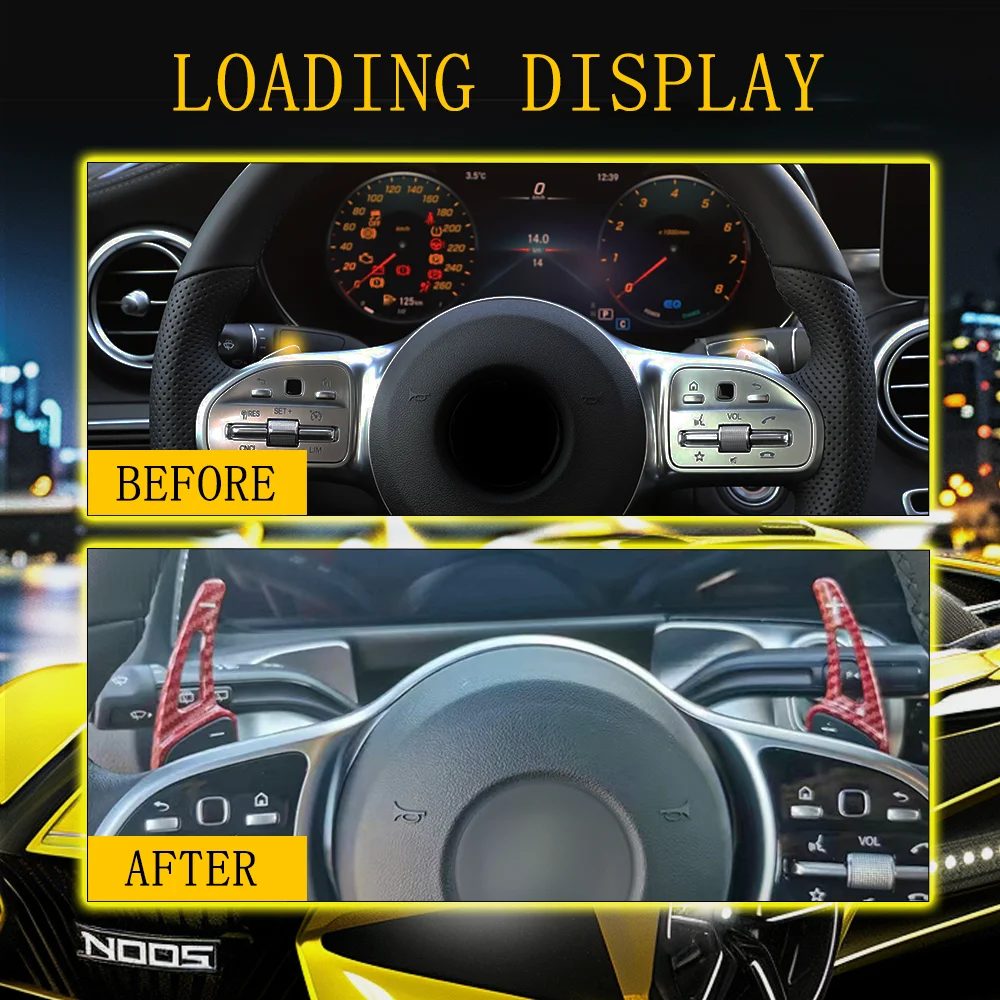 For Mercedes-Benz A B C E Class CLA GLA CLS GLC Paddle Shifter Carbon Fiber Car Steering Wheel Shift Paddle Extension Shifters
