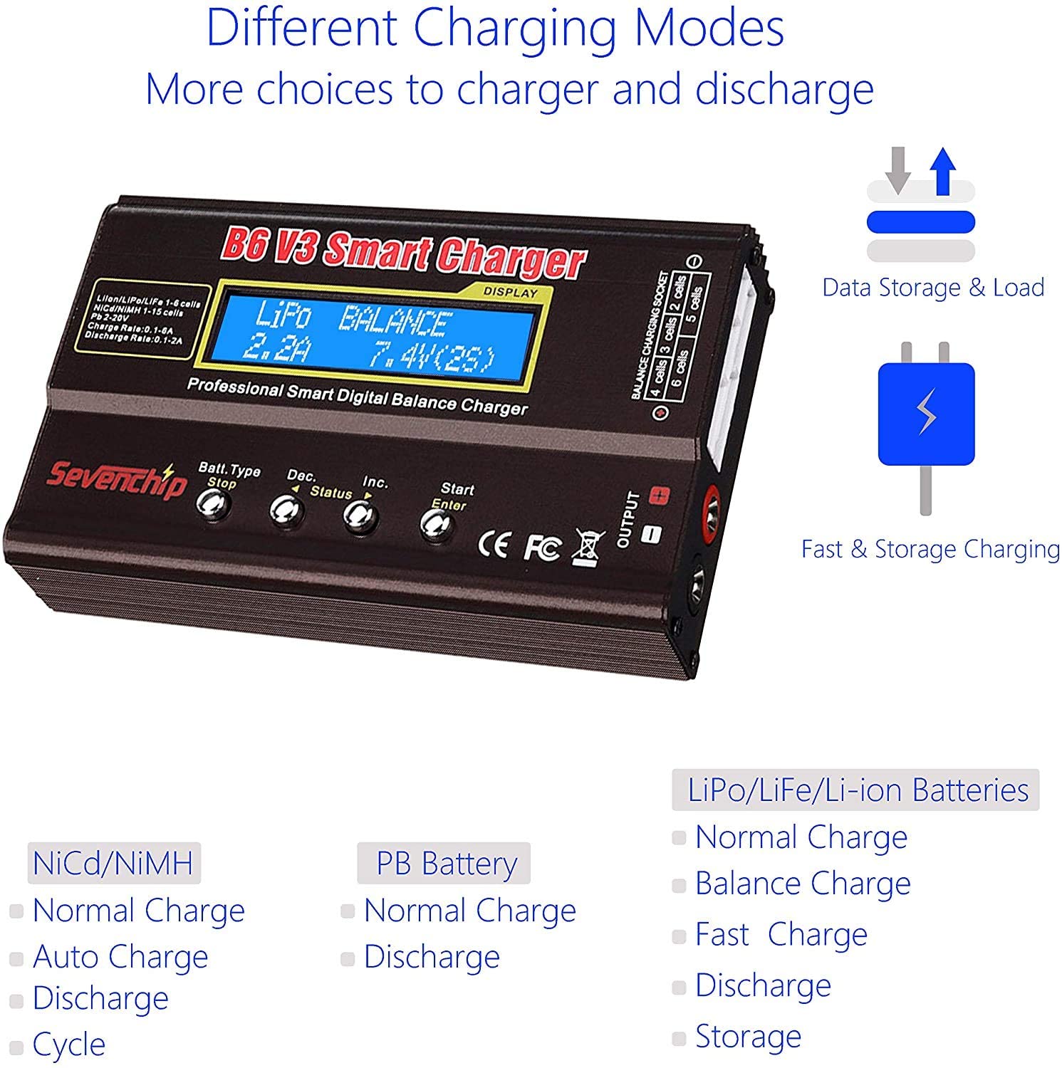 iMAX B6 V3 80 ワット 6A バッテリー充電器 LiHv Lipo ニッケル水素リチウムイオン Ni-Cd デジタル RC 充電器 Lipro バランス充電器放電器 15V 6A アダプター