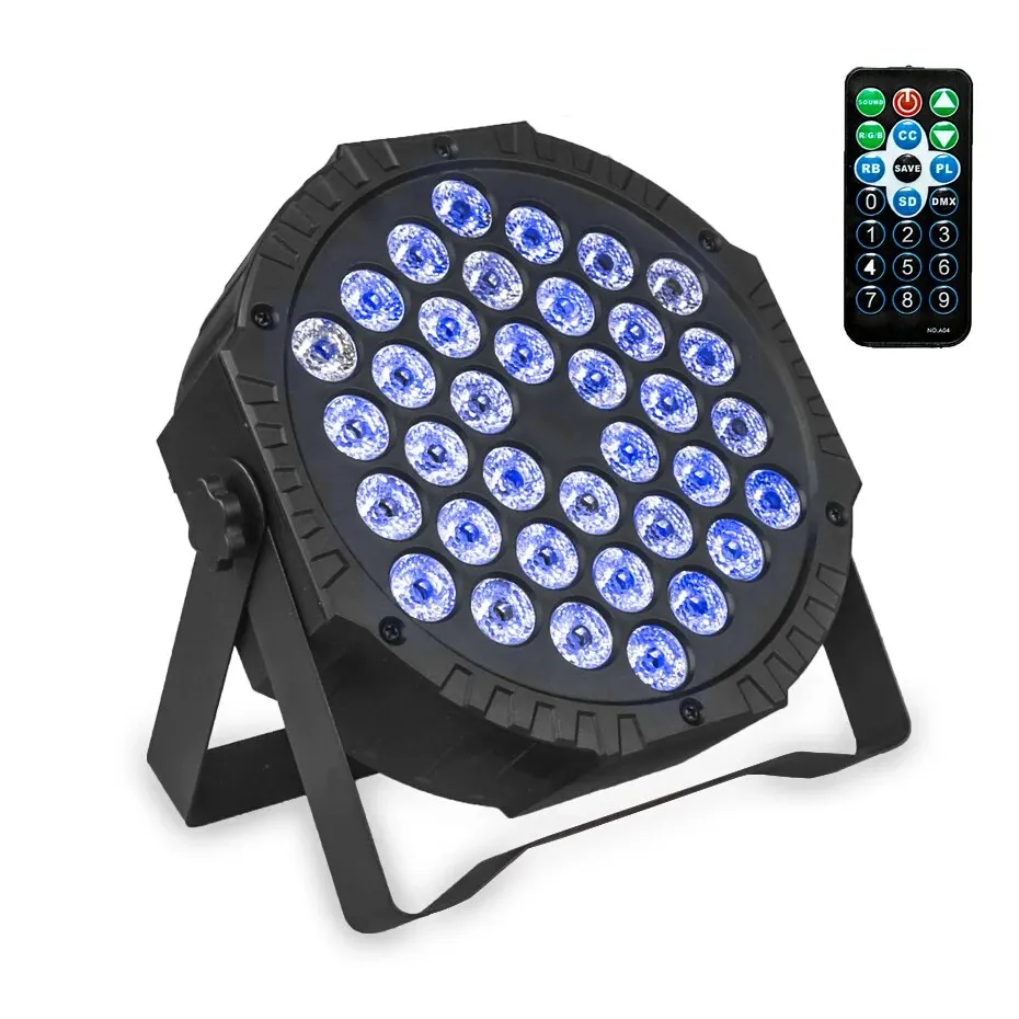 36 LED etapa a todo Color plano Par efecto de iluminación RGBW 3 en 1 DMX 512 DJ Fiesta Disco vacaciones Navidad Bar Club boda espectáculo luces