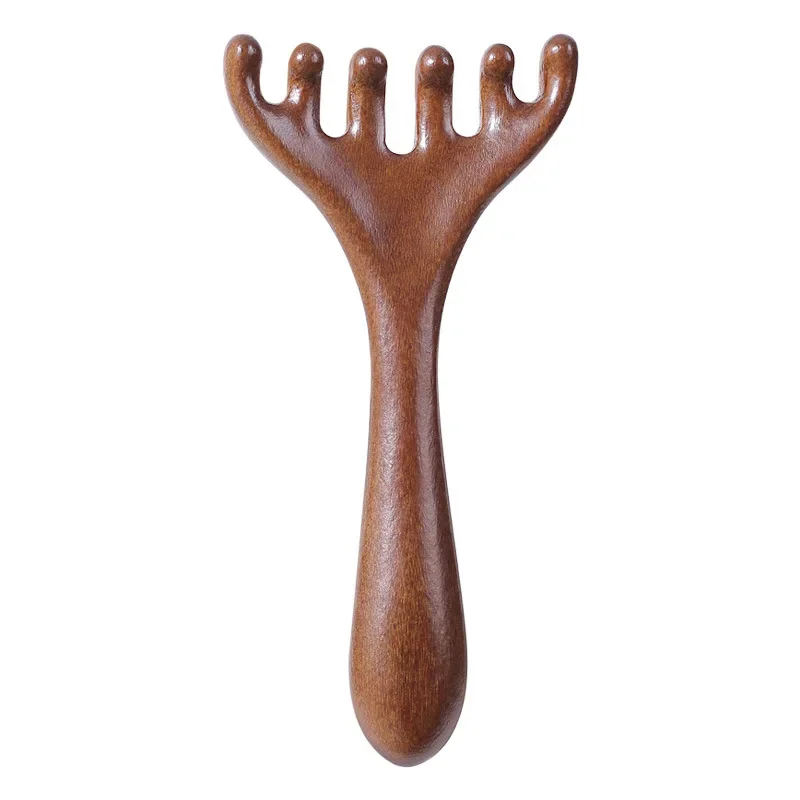 Natuurlijk hoofdhuidmassageapparaat met vijf klauwen, gua sha-tool, rugkrabben, spa, draagbare meridiaanmassagekam, haarverzorging