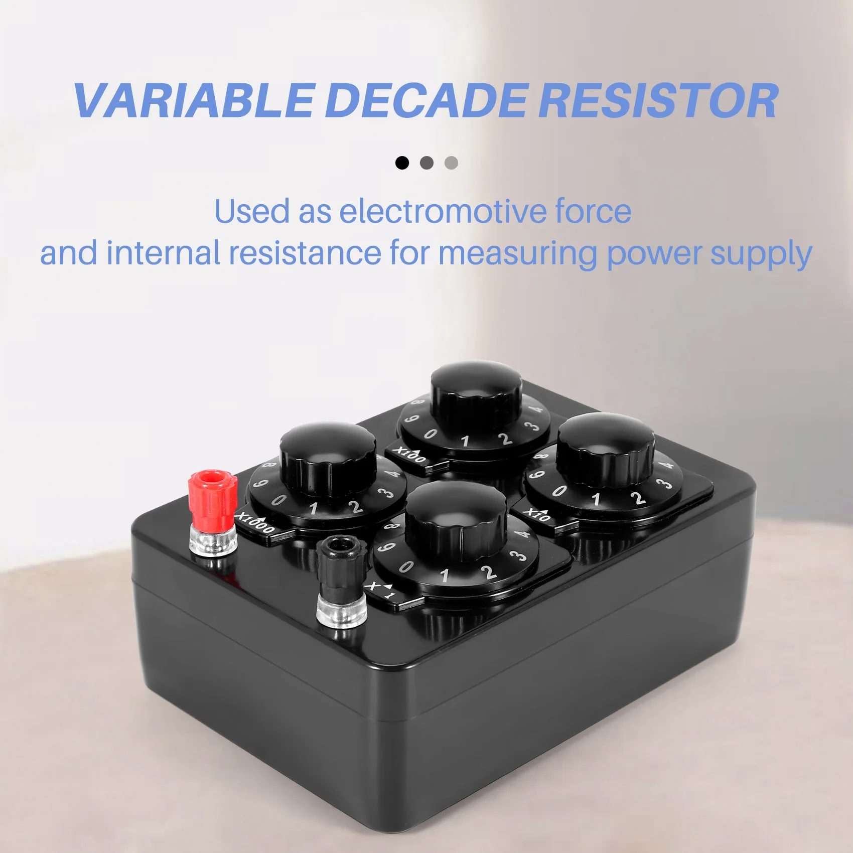 ใหม่ล่าสุด 0-9999 Ohm Simple ความต้านทานกล่อง Precision Variable Decade Resistor เครื่องมือการสอน