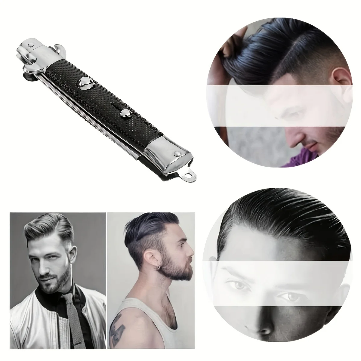 New Folding Spring Comb Automatic Combs Portable Foldable Knife Brushes Hair Trimmer Comb Brush Accessories