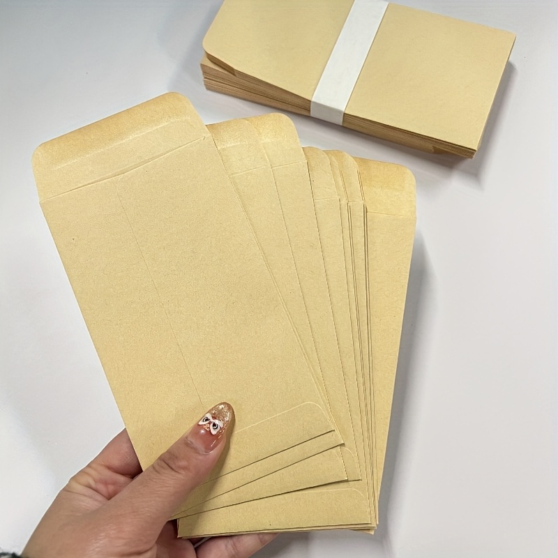 Envelopes de dinheiro marrom auto-vedantes, 20 peças, envelope de dinheiro para festival de ano novo, pequenos malotes de dinheiro kraft para orçamento e presentes