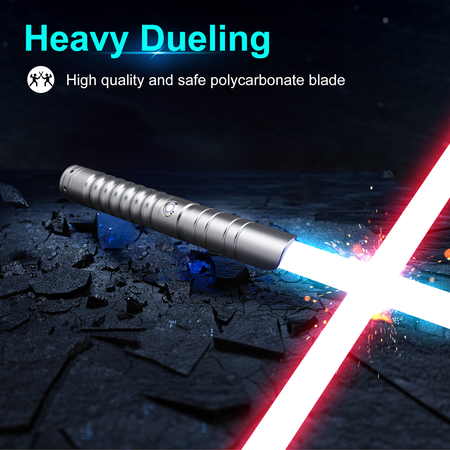 TXQSABER Lichtschwert RGB Neo Pixel Smooth Swing Heavy Dueling Metallgriff Typ C Blaster Ghost Yoda Jedi Cosplay Spielzeug Laserschwert