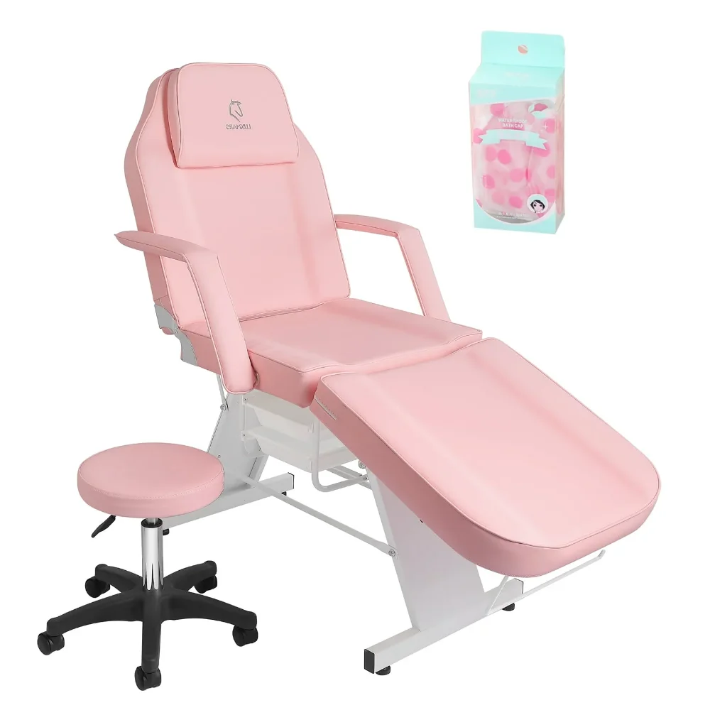 Lash Extension Table with Stool,Tattoo Chair Adjustable,Multipurpose Facial Chair Bed with Massage Equipment，73 Inch Spa Salon
