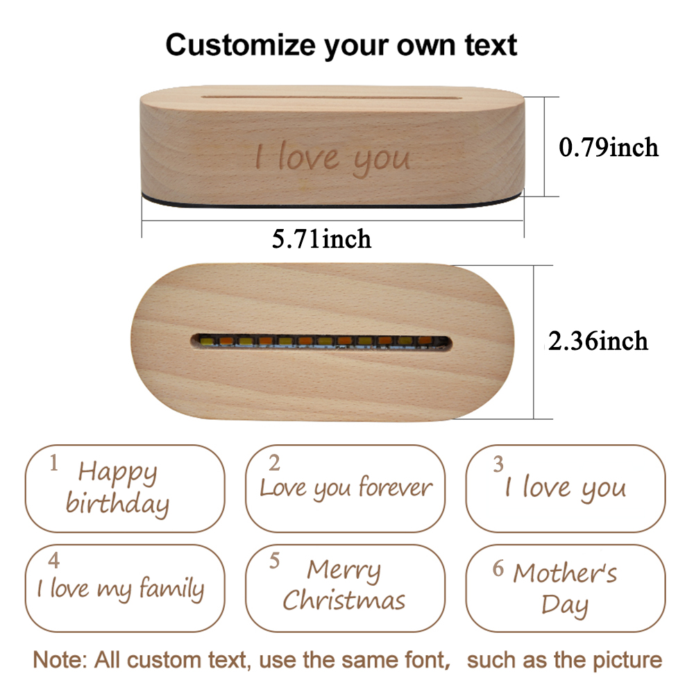 Dropshipp Personalized Gift 3D Photo Lamp Engraving Base Text Custom Valentine's Day Anniversary Birthday 3D Night Lights Lamp