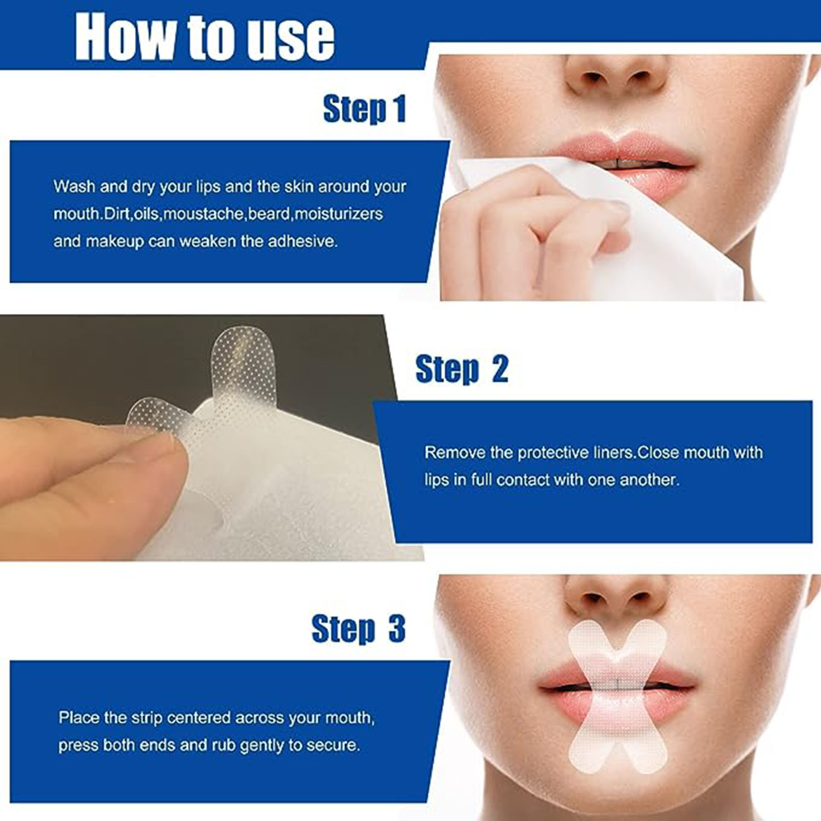 Bande buccale Anti-ronflement, bandes nasales transparentes, aide droite, Patch nasal pour arrêter de ronflement, bon aide au sommeil, dispositif de protection buccale