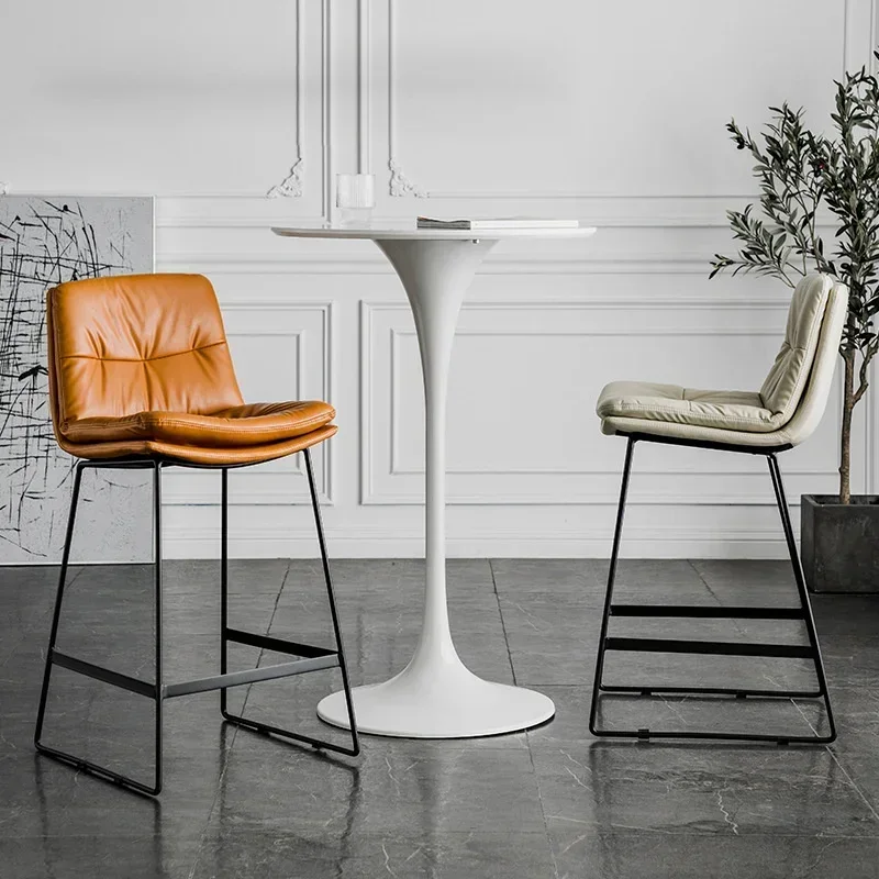 Sedia da bar, sedia da pranzo di lusso, cuscino morbido, sgabelli con schienale alto 65 cm/75 cm, solido e resistente, portasapone in acciaio inossidabile