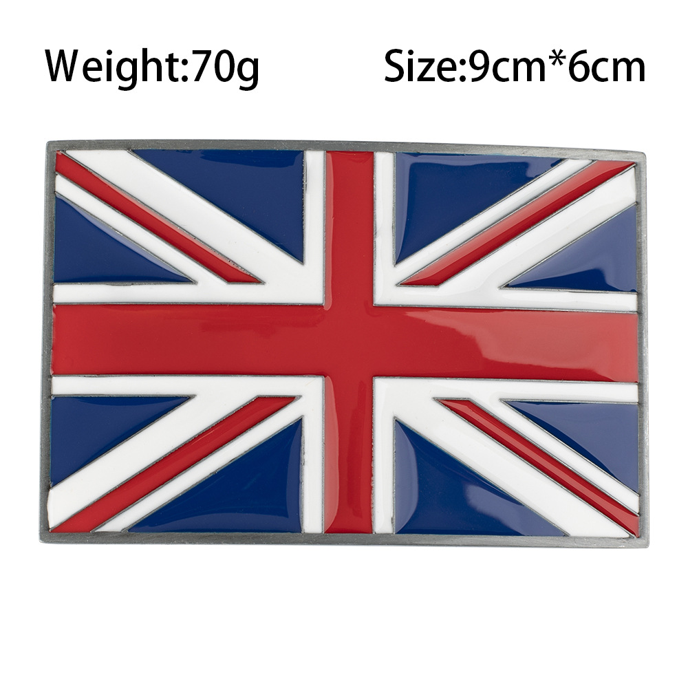 Fivela de cinto com padrão de bandeira britânica, artesanal, acessórios de cinto caseiro, faça você mesmo, cowboy ocidental, estilo rock k41