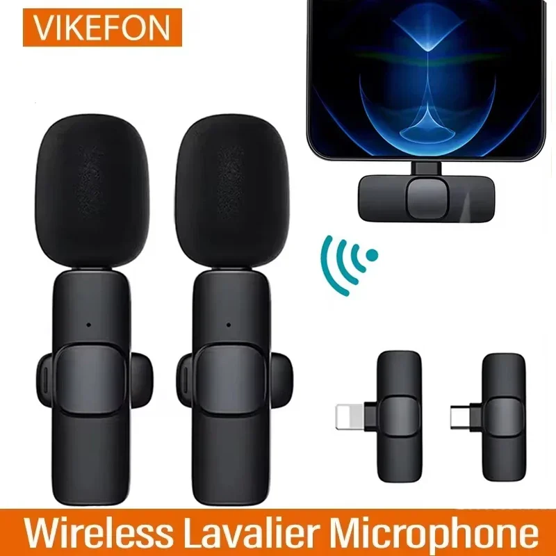 Micrófono VIKEFON Lavalier inalámbrico para transmisión en vivo/YouTube/TikTok/Facebook micrófono de reducción de ruido en vivo para iPhone/Android