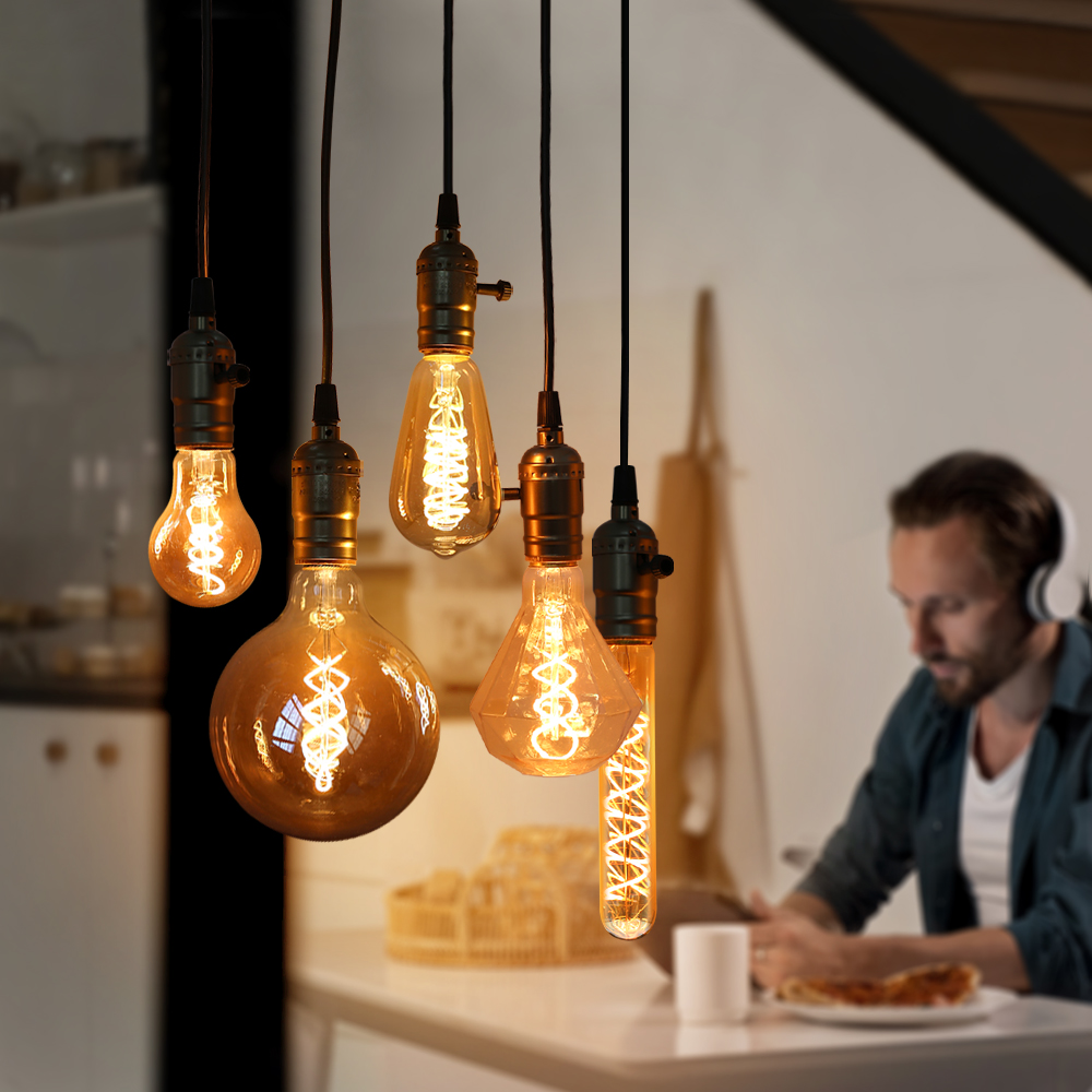 エジソンレトロLED電球,220V,e27,ヴィンテージ,ロフト,寝室,リビングルーム,家の装飾,屋内照明