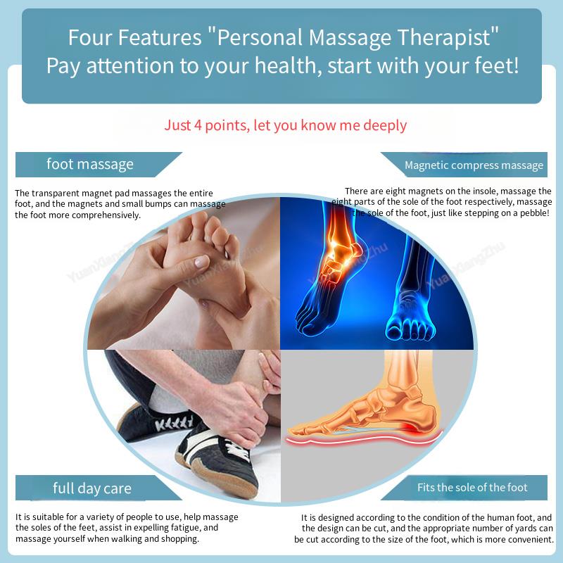 Acupressure on Foot Shoes Insole Magnet Massage Silicone Insoles for Medical Men increase time Women lose weight Shoe Sole