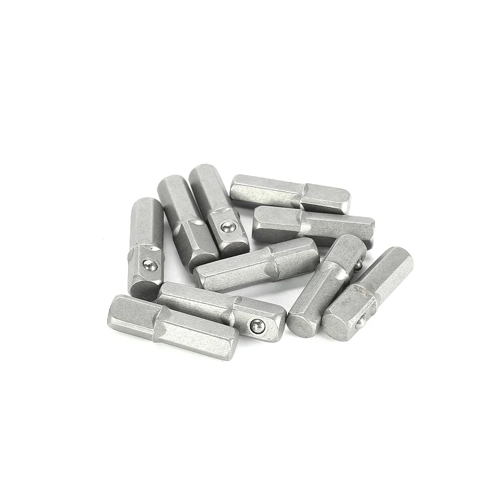 10 pçs 25mm longo impacto soquete adaptador conversor 1/4 "hex haste para 1/4" unidade quadrada hexágono lidar com adaptador conversor ferramentas de broca