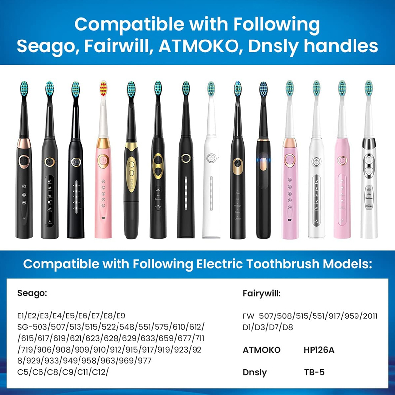 Replacement Brush Heads For Seago For Fairywill FW-507/508/515 Electric Toothbrush Head Dupont Bristle Brush Refill Tooth Clean