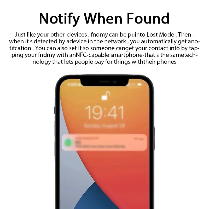 Mini Bluetooth GPS Tracker Smart Tag Works with Apple Find My Only for iOS MFi Finder Item Locator for Key Luggage Backpack