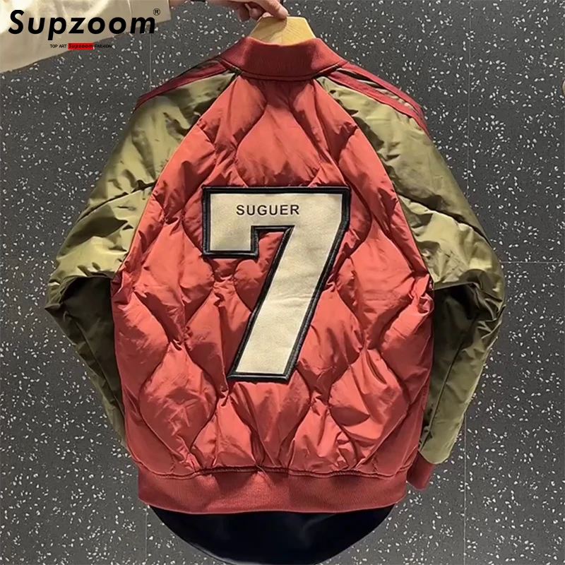 Supzoom 2022 Neue Ankunft Hip Hop Stickerei Paare Casual Top-Mode Männlichen Und Weiblichen Winter Männer Mantel Warme Baseball Unten jacke