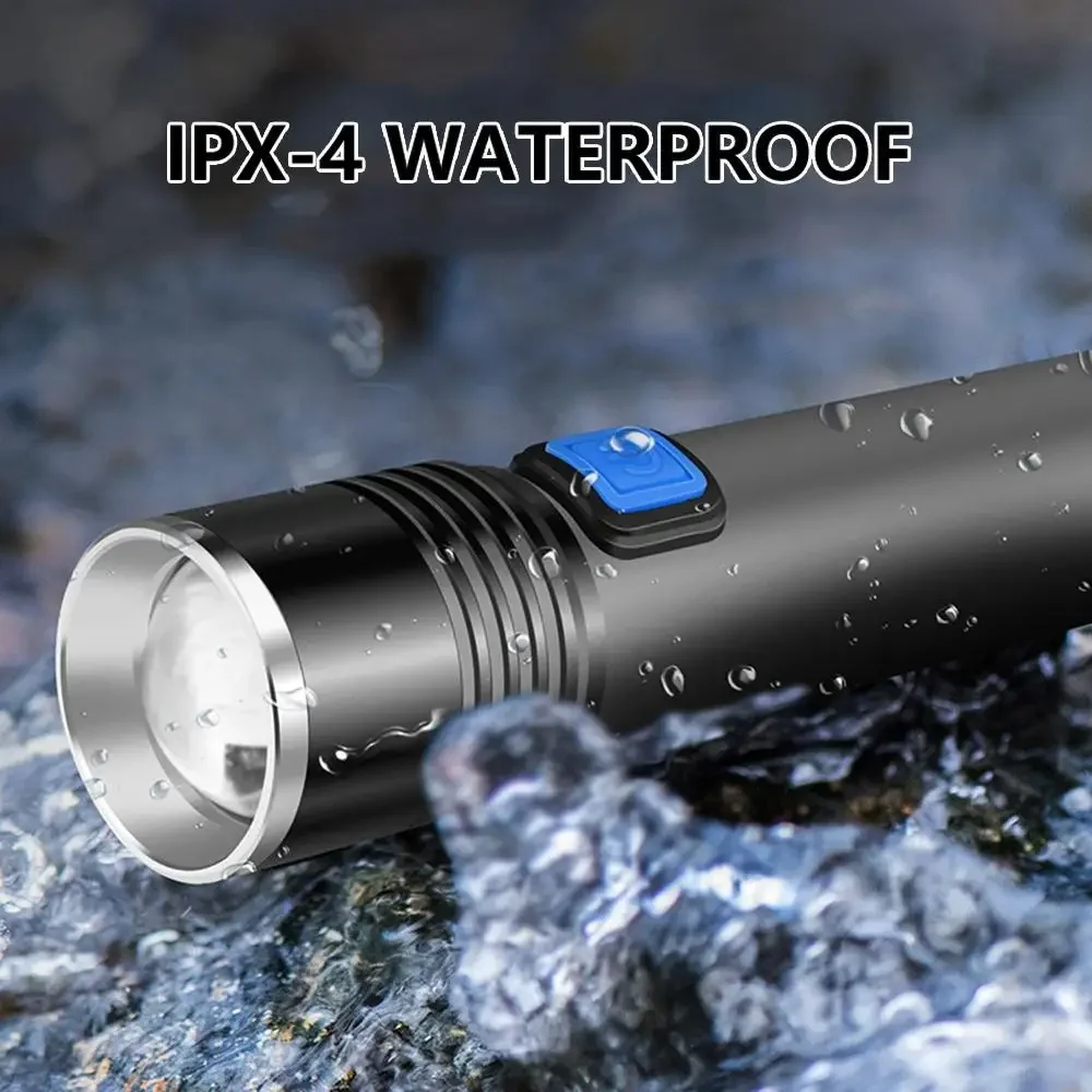 395nm UV Flashlight Zoomable Blacklight USB Rechargeable UV Light Ultraviolet Flashlight for Pet Urine Detection Curing Lighting