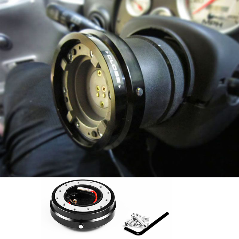 薄型バージョン 6 穴ユニバーサル車の自動車レースステアリングホイールクイックリリースハブアダプタスナップオフボスキット