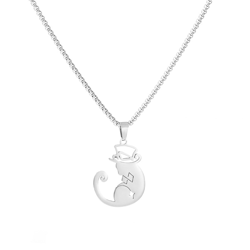 Game Impact Lynette Lyney Magician Cats Theme Cosplay Titanium Steel Necklace Pendant Metal Choker Chain Accessories