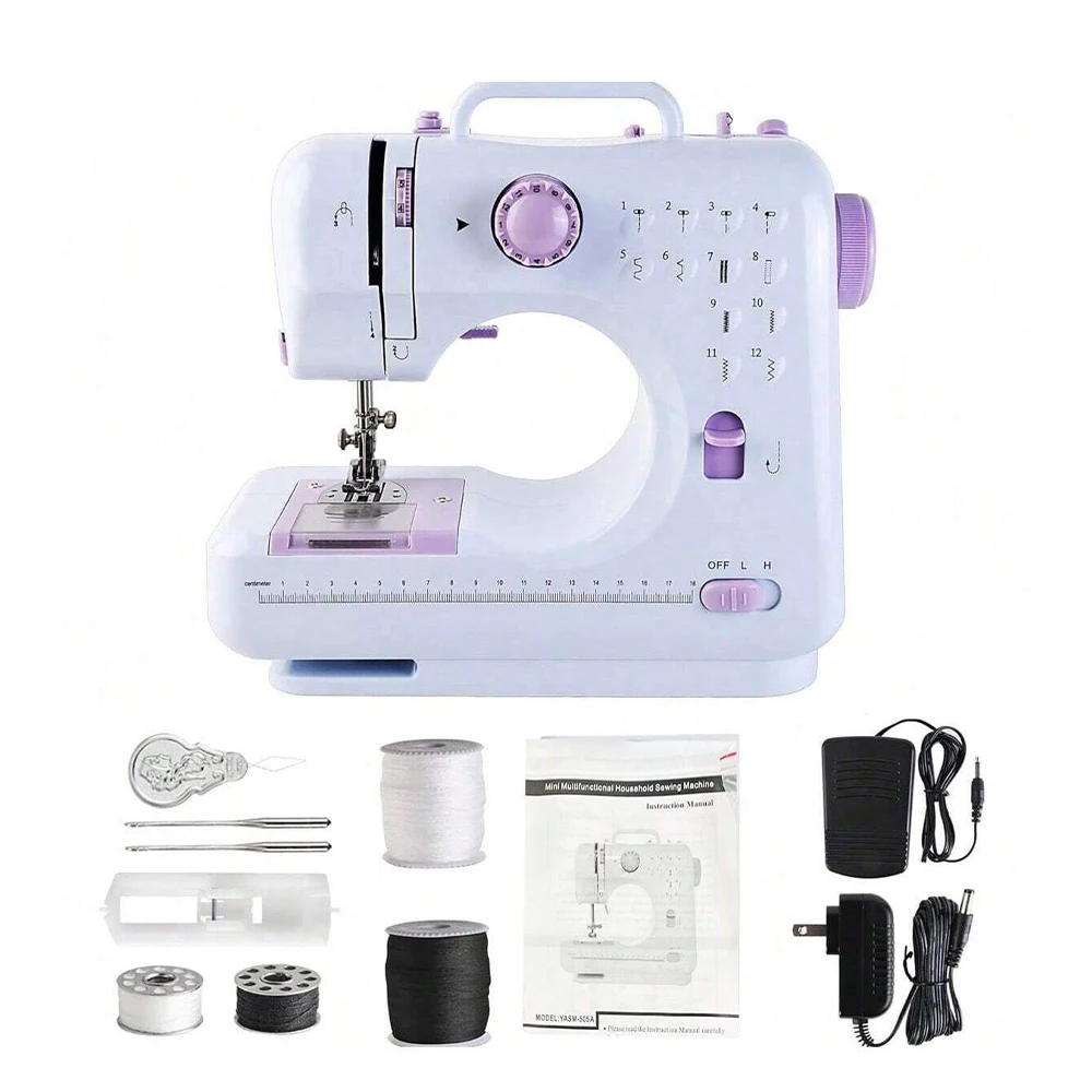 จักรเย็บผ้า, จักรเย็บผ้าในประเทศ 12 เข็ม, ตีนผี, เครื่อง Overlock, แป้นเหยียบไฟฟ้าแบบพกพา, ตะเข็บเสื้อผ้า